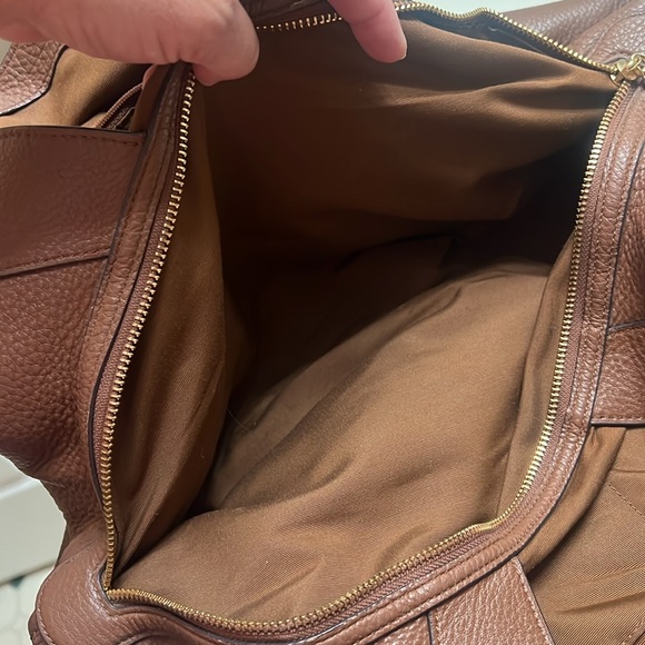 Coach shoulder bag in brown peebled leather - Picture 13 of 13